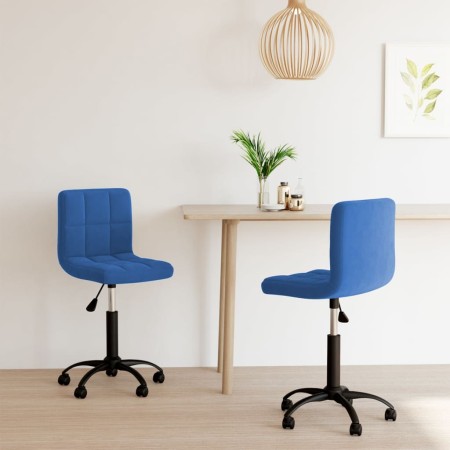 Swivel dining chairs 2 pcs blue velvet by vidaXL, dining chairs - Ref: Foro24-334371, Price: 111,47 €, Discount: %