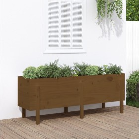 Arriate elevado de jardín madera pino marrón miel 160x50x57 cm de vidaXL, Maceteros y jardineras - Ref: Foro24-825222, Precio...