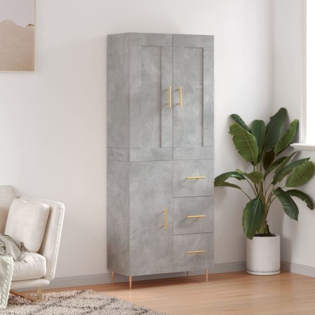 Aparador alto madera contrachapada gris hormigón 69,5x34x180 cm de vidaXL, Aparadores - Ref: Foro24-3199805, Precio: 149,99 €...