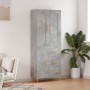 Aparador alto madera contrachapada gris hormigón 69,5x34x180 cm de vidaXL, Aparadores - Ref: Foro24-3199805, Precio: 150,73 €...