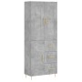 Aparador alto madera contrachapada gris hormigón 69,5x34x180 cm de vidaXL, Aparadores - Ref: Foro24-3199805, Precio: 149,99 €...