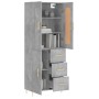 Aparador alto madera contrachapada gris hormigón 69,5x34x180 cm de vidaXL, Aparadores - Ref: Foro24-3199805, Precio: 149,99 €...