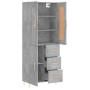 Aparador alto madera contrachapada gris hormigón 69,5x34x180 cm de vidaXL, Aparadores - Ref: Foro24-3199805, Precio: 149,99 €...