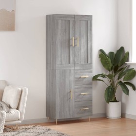 Aparador alto madera contrachapada gris sonoma 69,5x34x180 cm de vidaXL, Aparadores - Ref: Foro24-3199807, Precio: 154,99 €, ...