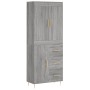 Aparador alto madera contrachapada gris sonoma 69,5x34x180 cm de vidaXL, Aparadores - Ref: Foro24-3199807, Precio: 154,99 €, ...