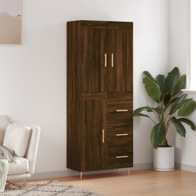 Tall oak brown plywood sideboard 69.5x34x180 cm by vidaXL, Sideboards - Ref: Foro24-3199808, Price: 154,99 €, Discount: %