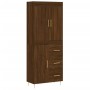 Aparador alto madera contrachapada marrón roble 69,5x34x180 cm de vidaXL, Aparadores - Ref: Foro24-3199808, Precio: 155,16 €,...