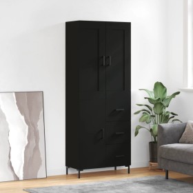 Tall black plywood sideboard 69.5x34x180 cm by vidaXL, Sideboards - Ref: Foro24-3199810, Price: 159,99 €, Discount: %