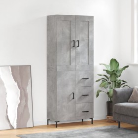 Tall plywood gray concrete sideboard 69.5x34x180 cm by vidaXL, Sideboards - Ref: Foro24-3199813, Price: 155,99 €, Discount: %