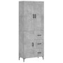 Aparador alto madera contrachapada gris hormigón 69,5x34x180 cm de vidaXL, Aparadores - Ref: Foro24-3199813, Precio: 155,63 €...