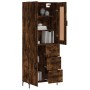 Aparador alto madera contrachapada roble ahumado 69,5x34x180 cm de vidaXL, Aparadores - Ref: Foro24-3199814, Precio: 156,65 €...