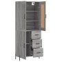 Aparador alto madera contrachapada gris sonoma 69,5x34x180 cm de vidaXL, Aparadores - Ref: Foro24-3199823, Precio: 171,24 €, ...