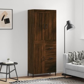 Aparador alto madera contrachapada marrón roble 69,5x34x180 cm de vidaXL, Aparadores - Ref: Foro24-3199824, Precio: 190,99 €,...