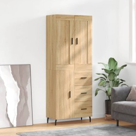 Aparador alto madera contrachapada color roble 69,5x34x180 cm de vidaXL, Aparadores - Ref: Foro24-3199828, Precio: 165,20 €, ...