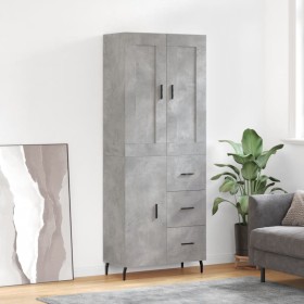 Concrete gray plywood tall sideboard 69.5x34x180 cm by vidaXL, Sideboards - Ref: Foro24-3199829, Price: 157,45 €, Discount: %