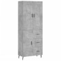 Aparador alto madera contrachapada gris hormigón 69,5x34x180 cm de vidaXL, Aparadores - Ref: Foro24-3199829, Precio: 157,45 €...