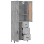 Aparador alto madera contrachapada gris hormigón 69,5x34x180 cm de vidaXL, Aparadores - Ref: Foro24-3199829, Precio: 157,45 €...