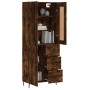 Tall smoked oak plywood highboard 69.5x34x180 cm by vidaXL, Sideboards - Ref: Foro24-3199830, Price: 172,35 €, Discount: %