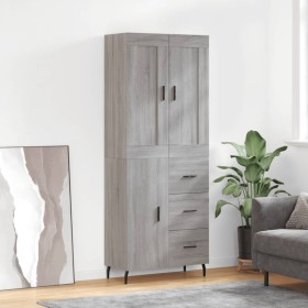 High sideboard sonoma gray plywood 69.5x34x180 cm by vidaXL, Sideboards - Ref: Foro24-3199831, Price: 163,99 €, Discount: %