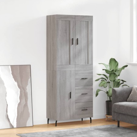 High sideboard sonoma gray plywood 69.5x34x180 cm by vidaXL, Sideboards - Ref: Foro24-3199831, Price: 163,33 €, Discount: %