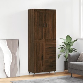 Tall brown oak plywood sideboard 69.5x34x180 cm by vidaXL, Sideboards - Ref: Foro24-3199832, Price: 177,99 €, Discount: %