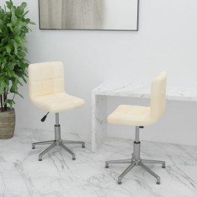 Swivel dining chairs 2 units cream fabric by vidaXL, dining chairs - Ref: Foro24-334387, Price: 95,99 €, Discount: %