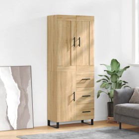 High oak-colored plywood sideboard 69.5x34x180 cm by vidaXL, Sideboards - Ref: Foro24-3199836, Price: 181,95 €, Discount: %