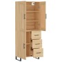 Aparador alto madera contrachapada color roble 69,5x34x180 cm de vidaXL, Aparadores - Ref: Foro24-3199836, Precio: 182,99 €, ...