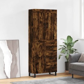 Aparador alto madera contrachapada roble ahumado 69,5x34x180 cm de vidaXL, Aparadores - Ref: Foro24-3199838, Precio: 165,99 €...