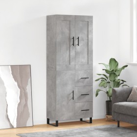 Concrete gray plywood tall sideboard 69.5x34x180 cm by vidaXL, Sideboards - Ref: Foro24-3199837, Price: 164,99 €, Discount: %