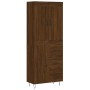 Aparador alto madera contrachapada marrón roble 69,5x34x180 cm de vidaXL, Aparadores - Ref: Foro24-3199848, Precio: 152,42 €,...