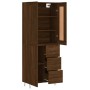 Aparador alto madera contrachapada marrón roble 69,5x34x180 cm de vidaXL, Aparadores - Ref: Foro24-3199848, Precio: 152,42 €,...