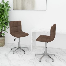 Swivel dining chairs 2 units brown fabric by vidaXL, dining chairs - Ref: Foro24-334388, Price: 95,61 €, Discount: %