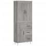 High sideboard sonoma gray plywood 69.5x34x180 cm by vidaXL, Sideboards - Ref: Foro24-3199847, Price: 164,99 €, Discount: %