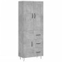 Aparador alto madera contrachapada gris hormigón 69,5x34x180 cm de vidaXL, Aparadores - Ref: Foro24-3199845, Precio: 148,99 €...