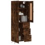 Aparador alto madera contrachapada roble ahumado 69,5x34x180 cm de vidaXL, Aparadores - Ref: Foro24-3199790, Precio: 149,99 €...