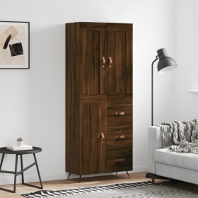 Aparador alto madera contrachapada marrón roble 69,5x34x180 cm de vidaXL, Aparadores - Ref: Foro24-3199792, Precio: 154,99 €,...