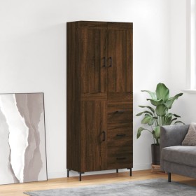 Tall oak brown plywood sideboard 69.5x34x180 cm by vidaXL, Sideboards - Ref: Foro24-3199816, Price: 160,99 €, Discount: %