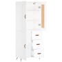 Tall white plywood sideboard 69.5x34x180 cm by vidaXL, Sideboards - Ref: Foro24-3199785, Price: 159,18 €, Discount: %