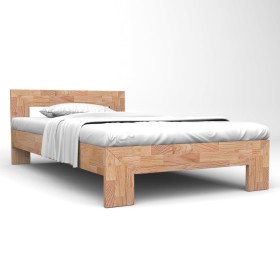 Estructura de cama de madera maciza de roble 160x200 cm de vidaXL, Camas y somieres - Ref: Foro24-247262, Precio: 361,99 €, D...