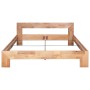 Solid oak wood bed frame 160x200 cm by vidaXL, Beds and slatted bases - Ref: Foro24-247262, Price: 344,79 €, Discount: %