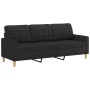 Sofá de 3 plazas de tela negro 180 cm de vidaXL, Sofás - Ref: Foro24-359103, Precio: 306,07 €, Descuento: %