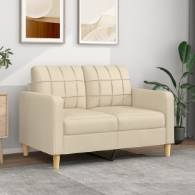 Sofá de 2 plazas de tela color crema 120 cm de vidaXL, Sofás - Ref: Foro24-359085, Precio: 216,63 €, Descuento: %