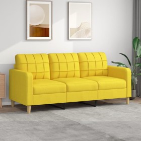 3-Sitzer-Sofa aus hellgelbem Stoff, 180 cm von vidaXL, Sofas - Ref: Foro24-359104, Preis: 245,99 €, Rabatt: %