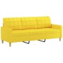 Sofá de 3 plazas de tela amarillo claro 180 cm de vidaXL, Sofás - Ref: Foro24-359104, Precio: 245,99 €, Descuento: %