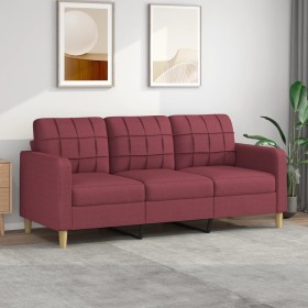 3-seater red fabric sofa 180 cm by vidaXL, Sofas - Ref: Foro24-359105, Price: 301,44 €, Discount: %