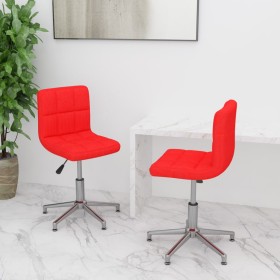 Swivel dining chairs 2 units red synthetic leather by vidaXL, dining chairs - Ref: Foro24-334407, Price: 96,47 €, Discount: %