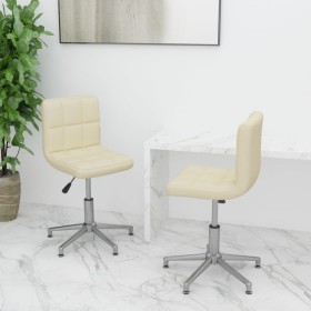 Swivel dining chairs 2 units cream synthetic leather by vidaXL, dining chairs - Ref: Foro24-334409, Price: 96,99 €, Discount: %