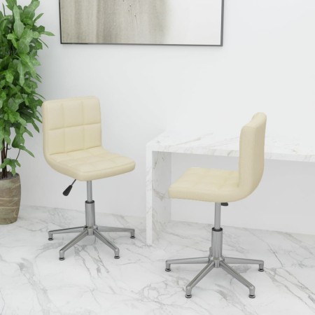 Swivel dining chairs 2 units cream synthetic leather by vidaXL, dining chairs - Ref: Foro24-334409, Price: 96,99 €, Discount: %