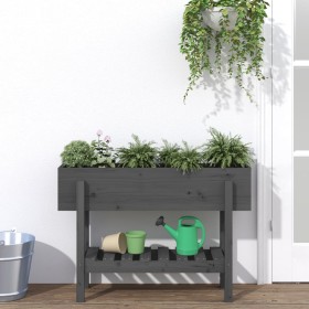 Raised garden bed solid gray pine wood 101x30x69 cm by vidaXL, Pots and planters - Ref: Foro24-825242, Price: 74,80 €, Discou...